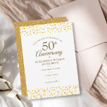 50th Anniversary Golden Love Hearts Save the Date Invitation<br><div class="desc">Featuring delicate gold love hearts confetti. Personalise with your special fifty years golden anniversary save the date information in chic lettering. Designed by Thisisnotme©</div>