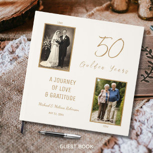 50th Anniversary Guest Book – Ivory & Gold