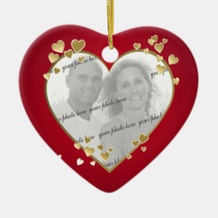 50th Anniversary Heart Photo Keepsake Ceramic Tree Decoration