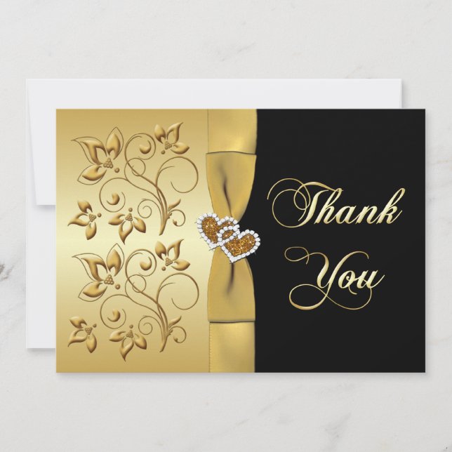 50th Anniversary Hearts 2 PHOTO Thank You Card (Front)