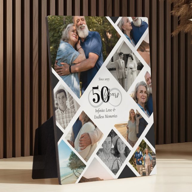 50th Anniversary Infinity Love Photo Collage Gift Plaque (50th Anniversary Infinity Love Photo Collage Gift Plaque)