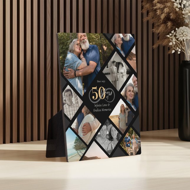 50th Anniversary Infinity Love Photo Collage Gift Plaque (50th Anniversary Infinity Love Photo Collage Gift Plaque)