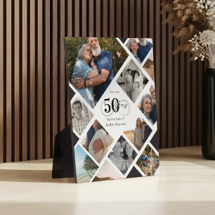 50th Anniversary Infinity Love Photo Collage Gift Plaque