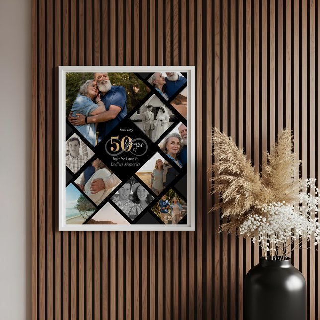 50th Anniversary Infinity Love Photo Collage Gift  Poster (50th Anniversary Infinity Love Photo Collage Gift Poster)