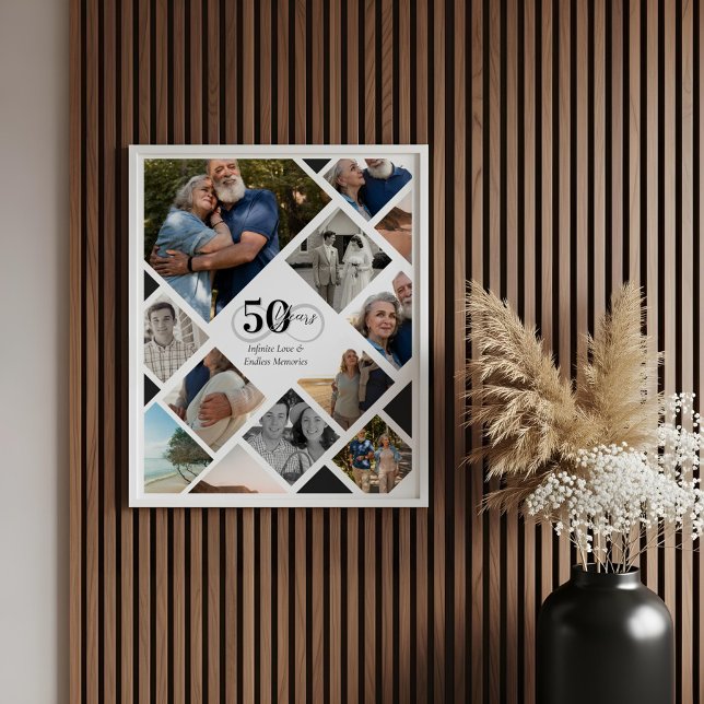 50th Anniversary Infinity Love Photo Collage Gift  Poster (50th Anniversary Infinity Love Photo Collage Gift Poster)