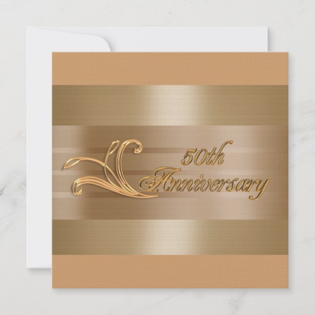 50th anniversary invitation gold red (Front)