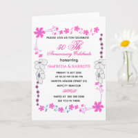 50th Anniversary Invitation, Greenery Wedding Anni