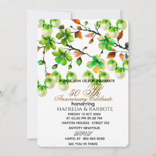 50th Anniversary Invitation, Greenery Wedding Anni Save The Date