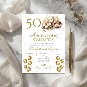 50th anniversary invitation With Rings