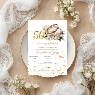 50th anniversary invitation With Rings