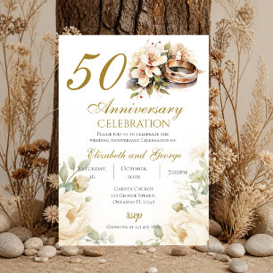 50th anniversary invitation With Rings