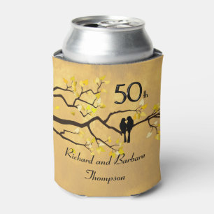 50th Anniversary Lovebirds Personalised Can Cooler