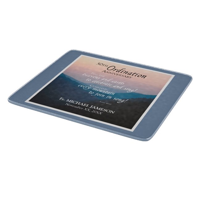 50th Anniversary of Ordination Congratulations Cutting Board (Corner)