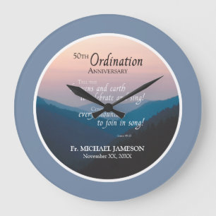 50th Anniversary of Ordination Congratulations Large Clock