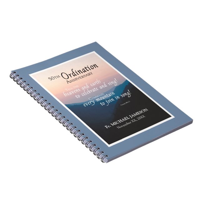 50th Anniversary of Ordination Congratulations Spiral Notebook (Right Side)