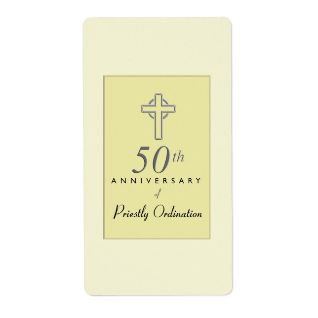 50th Anniversary of Priest with Embossed Cross (Front)