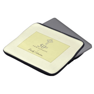 50th Anniversary of Priest with Embossed Cross Laptop Sleeve