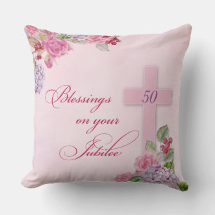 50th Anniversary of Religious Life Catholic Nun Cushion