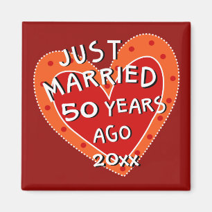 50th Anniversary or Any Yr Whimsical Heart Gift Magnet