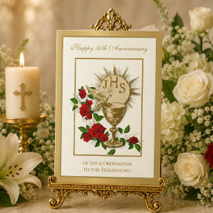 50th Anniversary Ordination Chalice Elegant Card