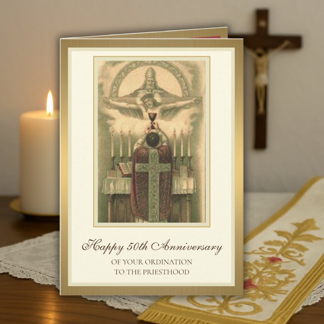50th Anniversary Ordination Priest at Altar Card (Creator Uploaded)