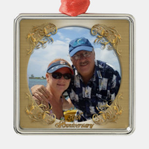 50th anniversary ornament with photo.