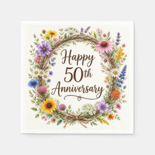 50th Anniversary Paper Napkins, 50 Years Wedding Napkin