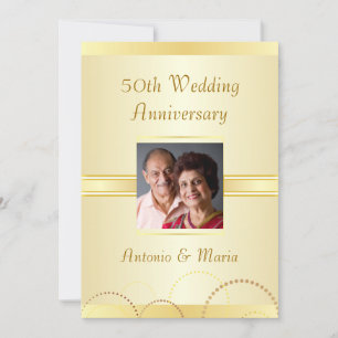 50th Anniversary Party Elegant Gold Invitations
