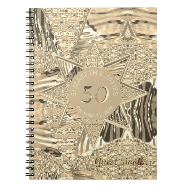 50th Anniversary Party Golden Wedding Guest Book (Front)
