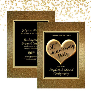 50th Anniversary Party Golden Wedding Invitation