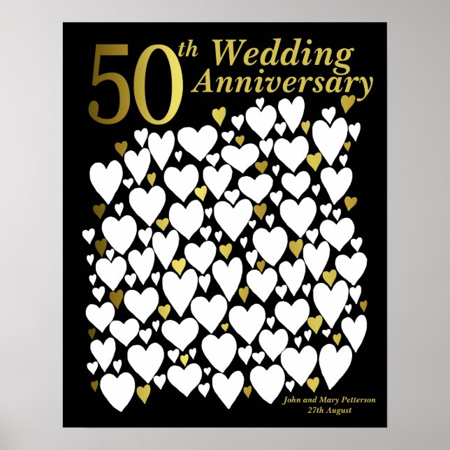 50th Anniversary Party Guest Book - Wedding Gift (Front)
