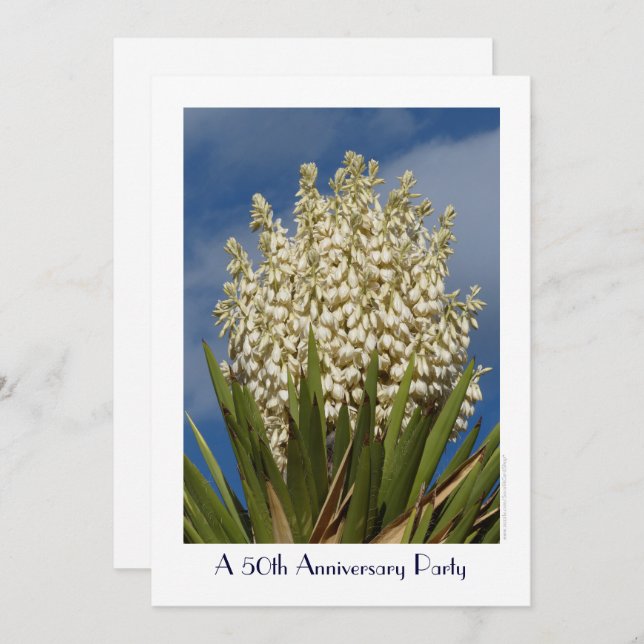 50th Anniversary Party Invitation Flowering Yucca (Front/Back)