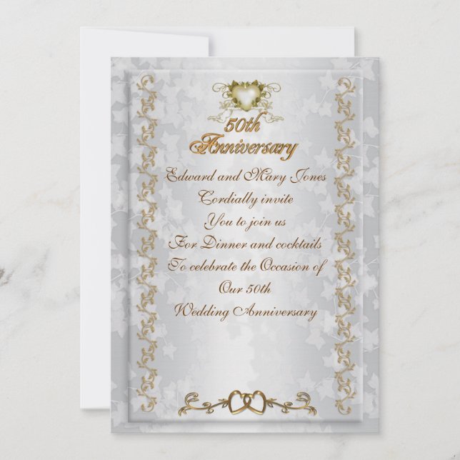 50th Anniversary party invitation Victorian angels (Front)