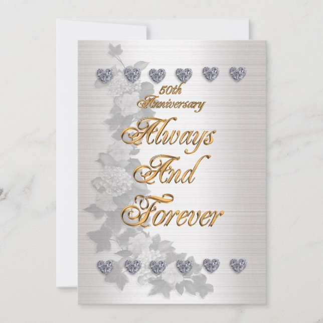 50th anniversary party invitation Victorian angels (Front)