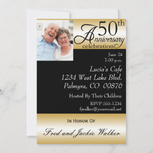 50th Anniversary Party Photo  Invitations
