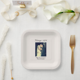 50th Anniversary Party Supplies Wedding Photo Paper Plate