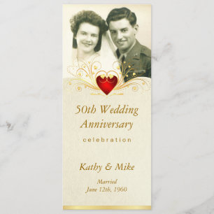 50th Anniversary Party Vintage Photo Invitations
