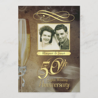 50th Anniversary Party Vintage Photo Invitations