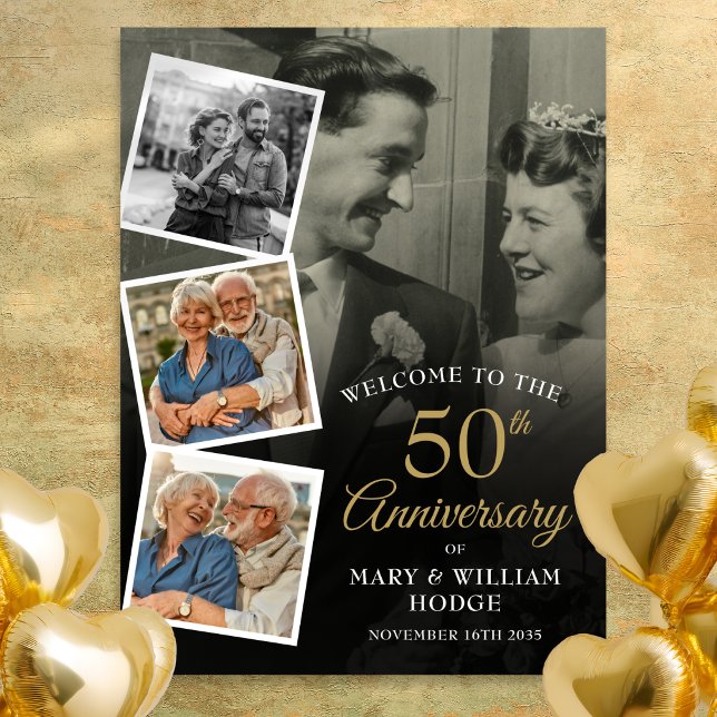 50th Anniversary Photo Collage Welcome Sign (50th Anniversary Photo Collage Welcome Sign)