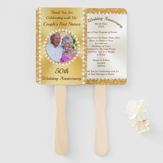 50th Anniversary Programs, with Picture Hand Fan (Front and Back)