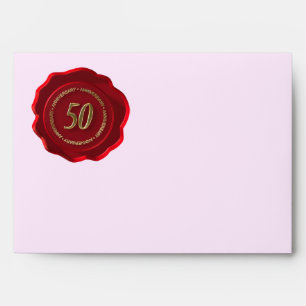 50th anniversary red wax seal envelopes