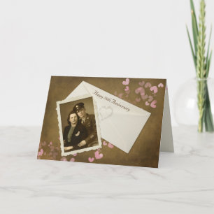 50th Anniversary Snapshot with Hearts  Card