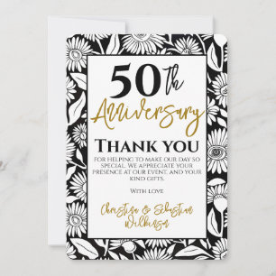 50th Anniversary Thank You Minimal Sunflower Card