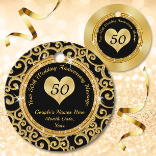 50th Anniversary Thank You Tags for Party Favours