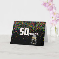 50th anniversary toast in confetti