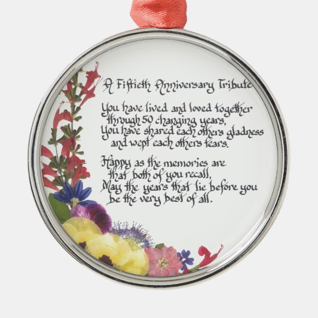 50th Anniversary Tribute Metal Tree Decoration (Front)