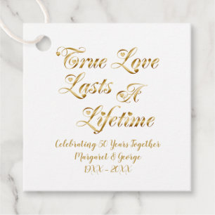 50th Anniversary True Love Lasts a Lifetime Favour Tags