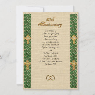 50th anniversary vow renewal celtic knot borders invitation