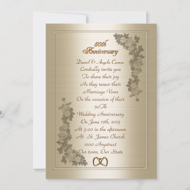 50th Anniversary vow renewal Invitation (Front)