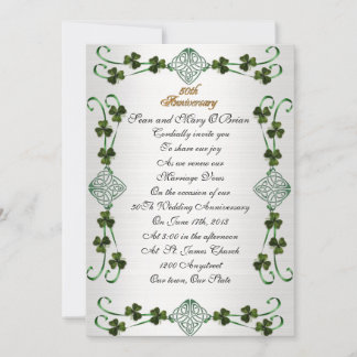50th Anniversary vow renewal Irish Unity knot Invitation